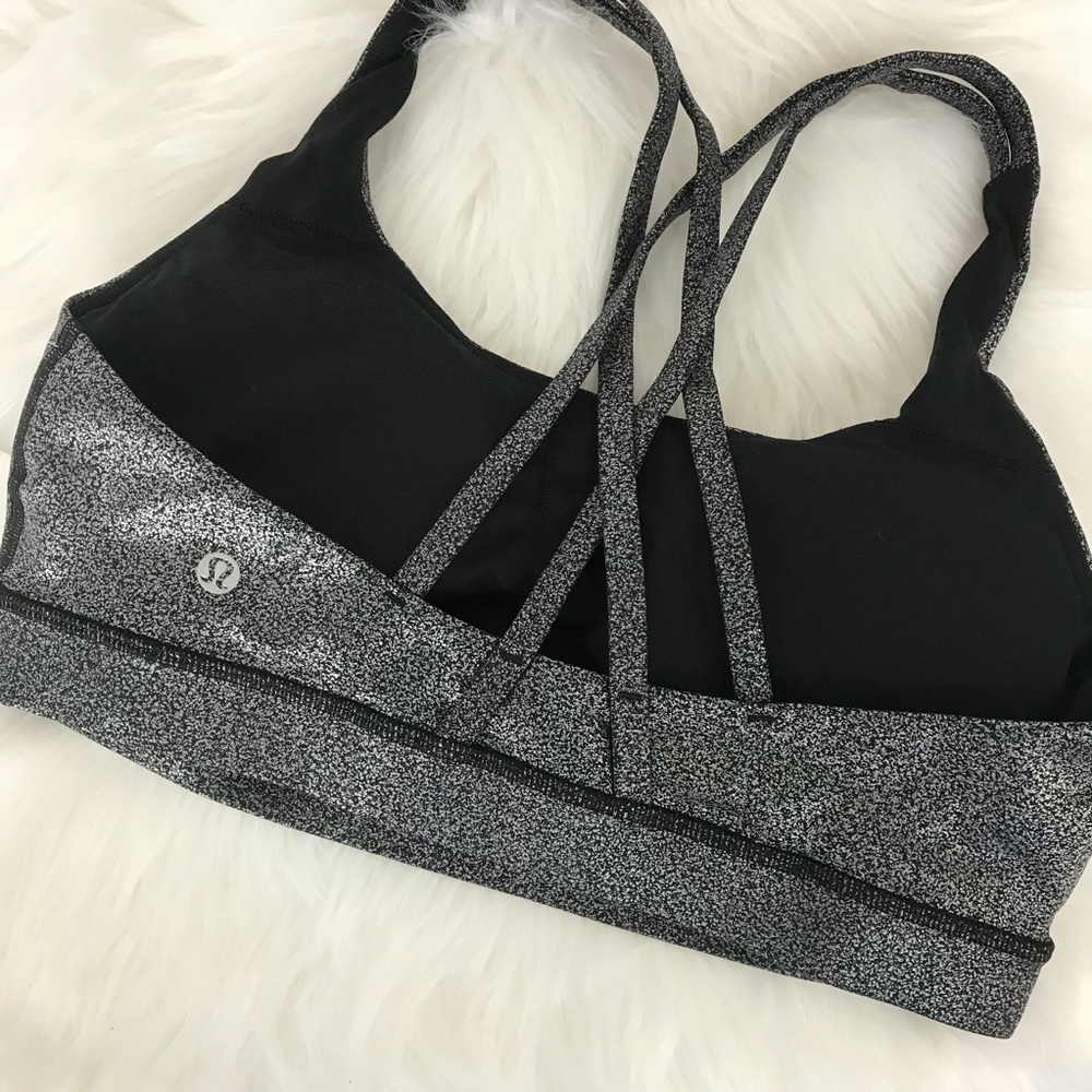 NWT lululemon energy bra foil silver Luminosity - Picture 5 of 8
